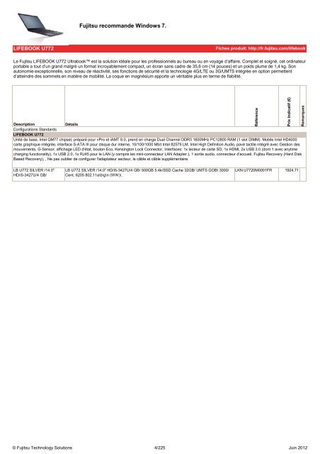 Tarif Fujitsu Technology Solutions - Icecat.biz