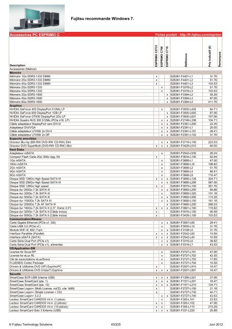 Tarif Fujitsu Technology Solutions - Icecat.biz