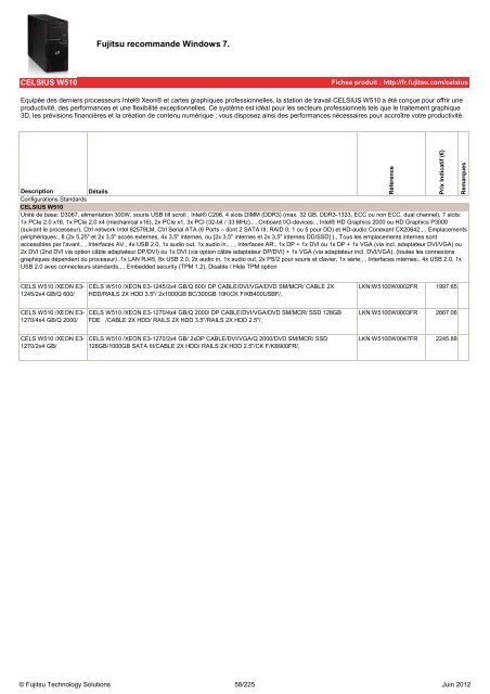 Tarif Fujitsu Technology Solutions - Icecat.biz