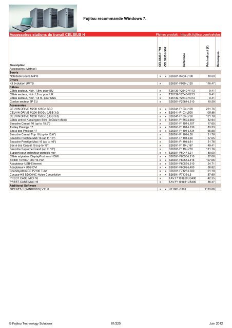 Tarif Fujitsu Technology Solutions - Icecat.biz