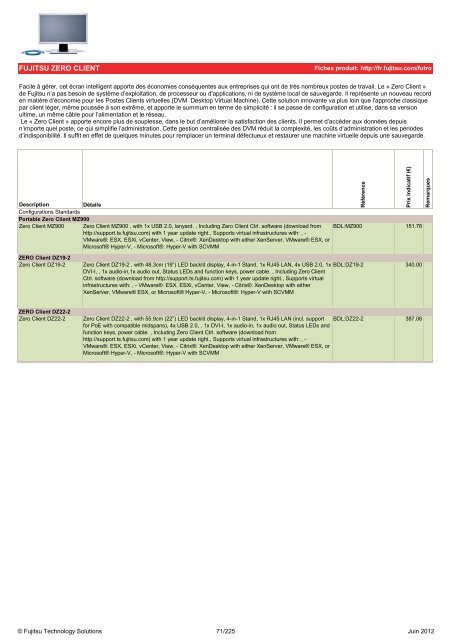 Tarif Fujitsu Technology Solutions - Icecat.biz