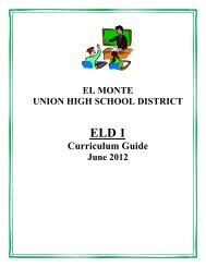SIOPÂ® Lesson Plan Template 3 - El Monte Union High School District