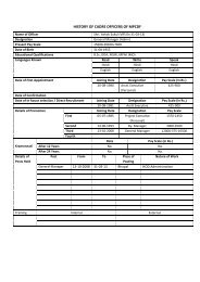 HISTORY OF CADRE OFFICERS OF MPCDF