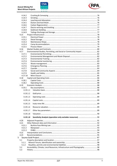 Avocet Mining PLC Prospectus December 2011