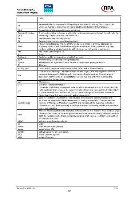 Avocet Mining PLC Prospectus December 2011