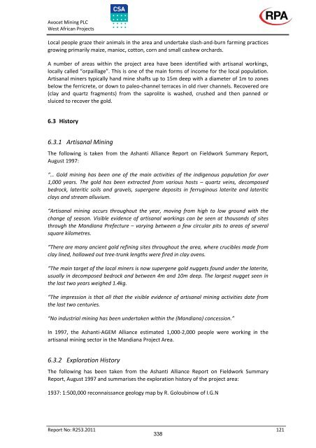 Avocet Mining PLC Prospectus December 2011