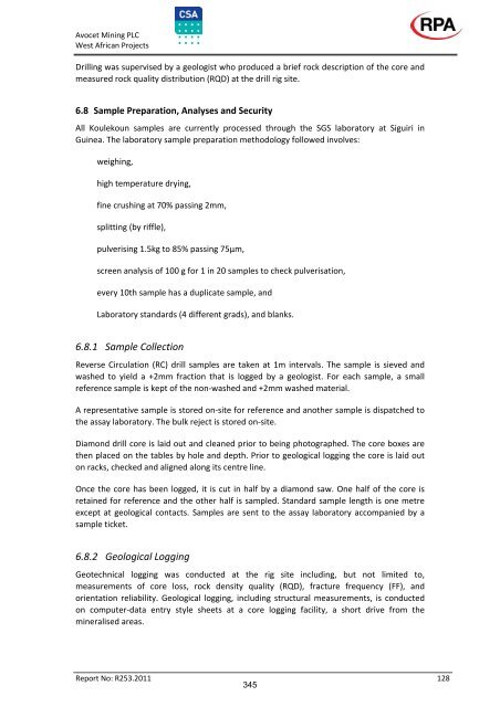 Avocet Mining PLC Prospectus December 2011