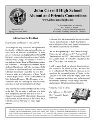 Spring 2004 Alumni Newsletter - John Carroll Catholic High School