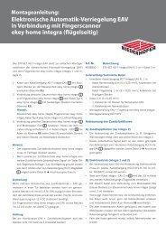 Elektronische Automatik-Verriegelung EAV in Verbindung mit ...