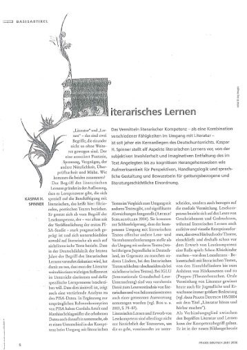 Spinner, Kaspar H.: Literarisches Lernen - Niederlandistik