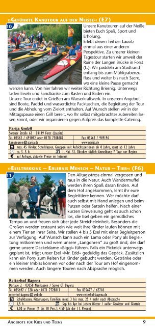 Die Niederlausitz Angebote für Kids und Teens