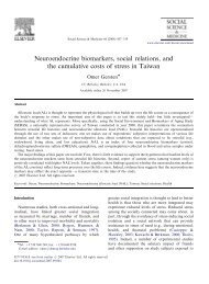 Neuroendocrine biomarkers, social relations, and the ... - Demography