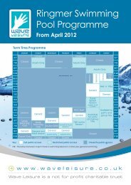 Ringmer Swimming Pool Timetable - Wave Leisure