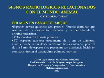 signos radiologicos relacionados con el mundo animal - Congreso ...