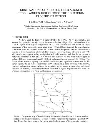 observations of e region field-aligned irregularities just outside the ...