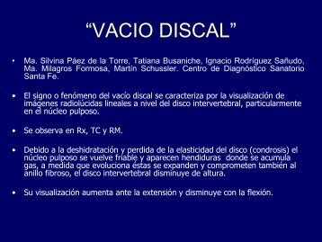 “VACIO DISCAL” VACIO DISCAL - Congreso SORDIC