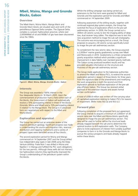 Annual Report 2010 - Ophir Energy