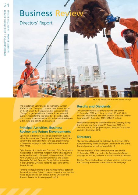 Annual Report 2010 - Ophir Energy