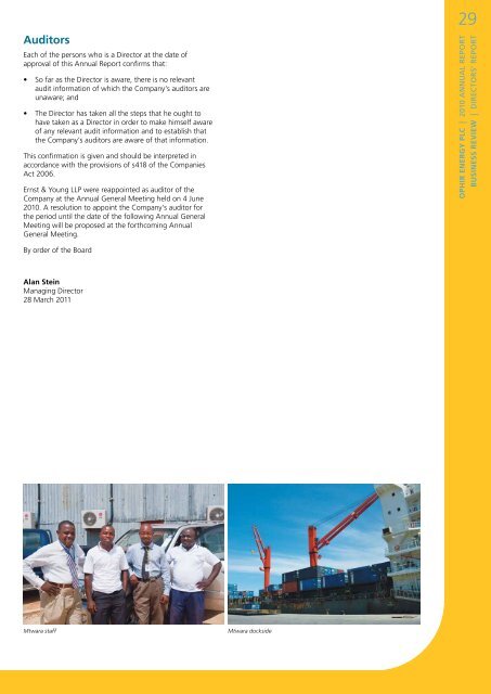 Annual Report 2010 - Ophir Energy