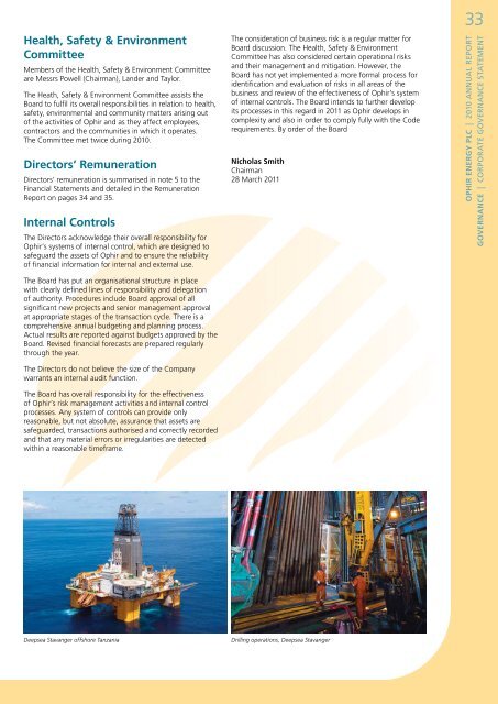 Annual Report 2010 - Ophir Energy