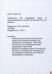 Testimonio notarial y sentencia del pleito entre la ciudad de Murcia ...