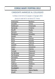 Vedi elenco Candidate ammesse al colloquio - ACLI Trentine