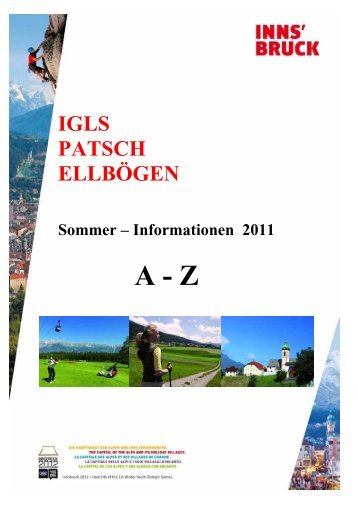 Igls, Patsch, Ellbögen: Sommer – Informationen 2011