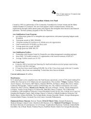 FACT SHEET - The Community Foundation for Greater Atlanta