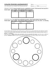 COLOR THEORY WORKSHEET Name