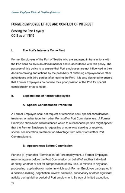 Workplace Responsibility Employee Handbook - Port of Seattle