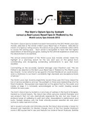 The Siam's Opium Spa by Sodashi named as Best Luxury Resort ...
