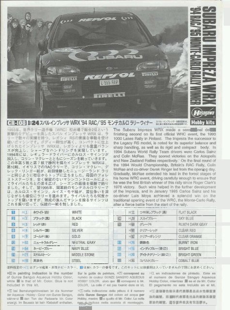 Subaru Impreza WRX 1995 Monte Carlo Rally Winner (Super Detail)