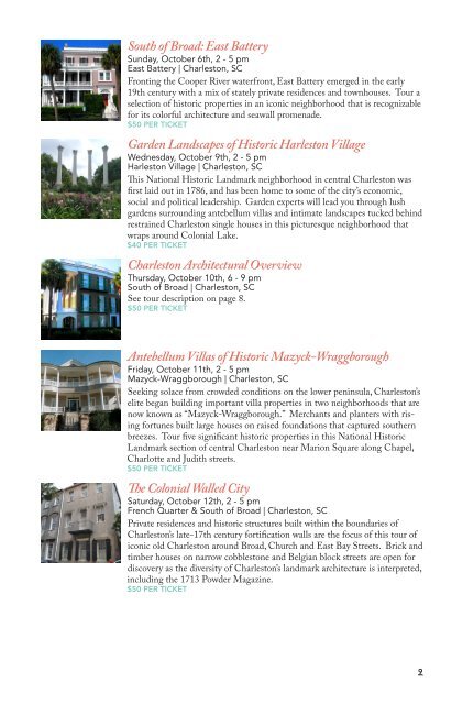 PRESERVATION PROGRAMS - Preservation Society of Charleston