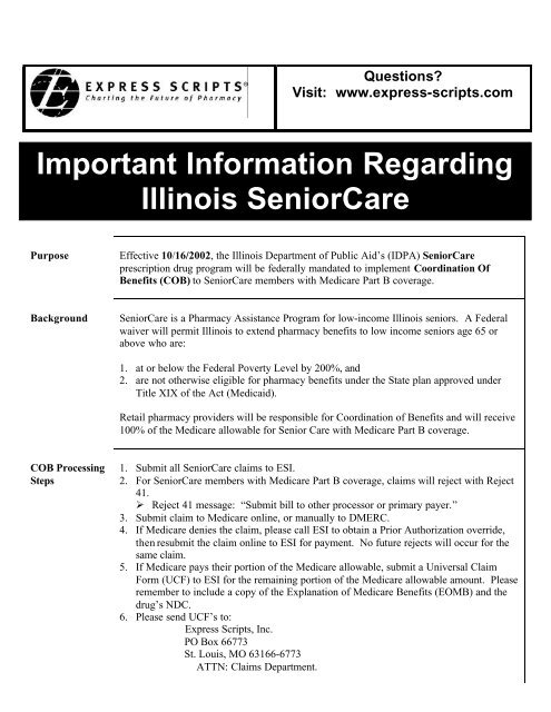 Important Information Regarding Illinois SeniorCare - Express Scripts