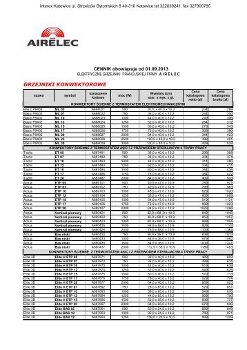 Airelec - Cennik - Interex Katowice