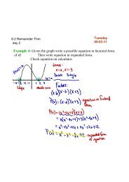 Example 4: Given the graph write a possible equation in factored ...