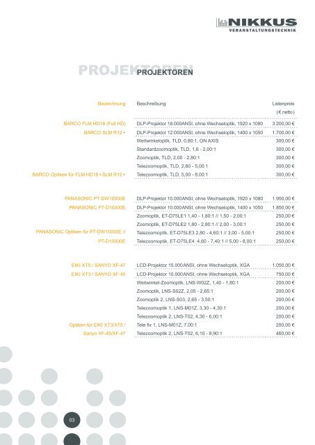 Download Preisliste Medientechnik - NIKKUS Veranstaltungstechnik ...