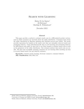 Search with Learning - Kelley School of Business - Indiana University