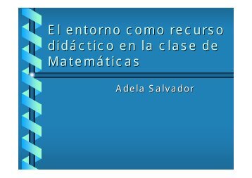 El entorno como recurso didáctico en la clase de Matemáticas