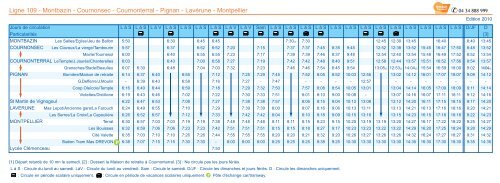 Ligne 109 - Montpellier - LavÃ©rune - St Martin de Vignogoul - Pignan ...