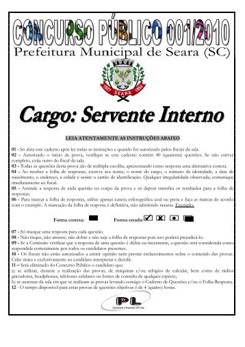 SERVENTE INTERNO - Seara - prefeitura municipal de seara