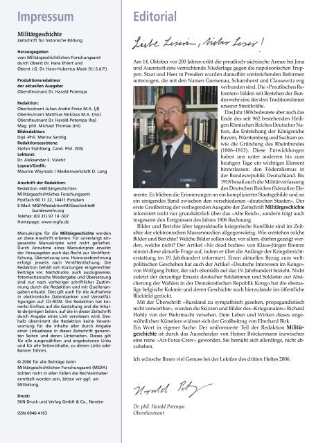 Zeitschrift MilitÃ¤rgeschichte [Heft 03/2006]