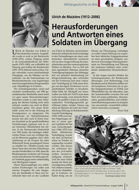 Zeitschrift MilitÃ¤rgeschichte [Heft 03/2006]