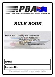 RULE BOOK - Australian Power Boat Association