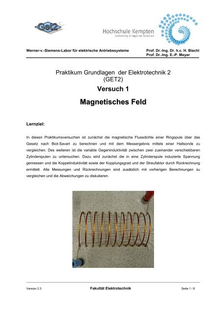 Versuch: Magnetisches Feld