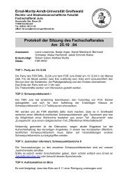 Protokoll der Sitzung des Fachschaftsrates Am 25.10 .04