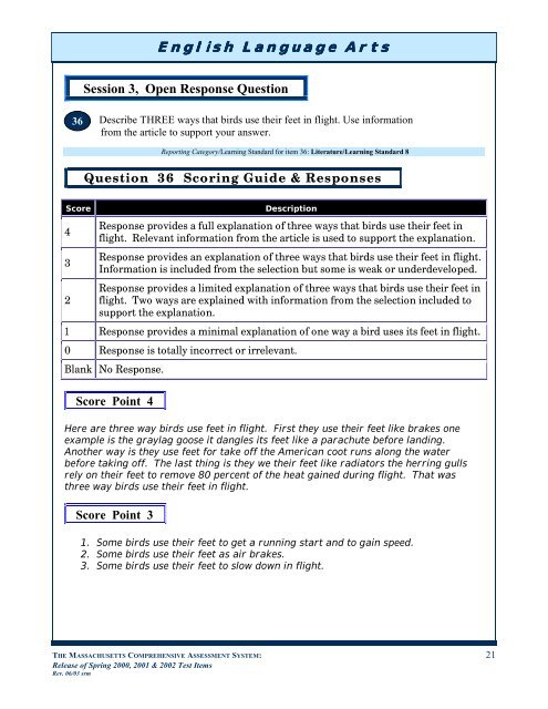 (MCAS) ELA Grade 4