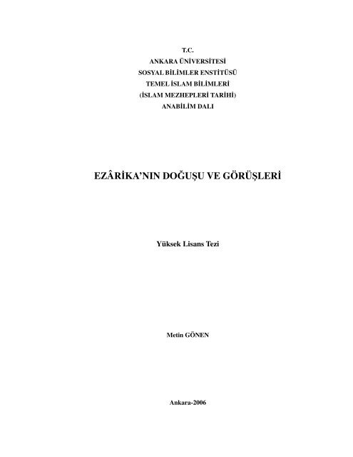 ezÃ¢rika'nÄ±n doÄuÅu ve gÃ¶rÃ¼Åleri - DÃ¼ÅÃ¼nce Tarihi