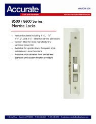 8500 / 8600 Series Mortise Locks - Accurate Lock and Hardware