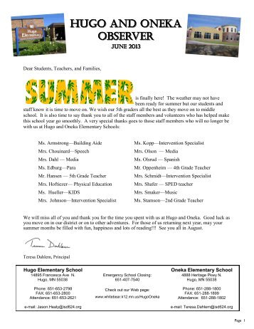 June 2013 - White Bear Lake Area Schools